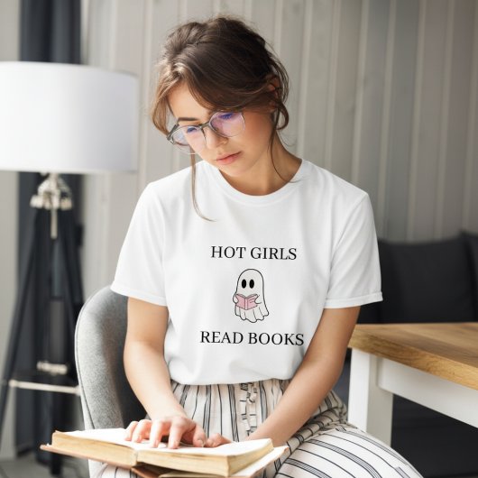 Hot Girls Read Books | Ghost Halloween Tri-Blend Shirt