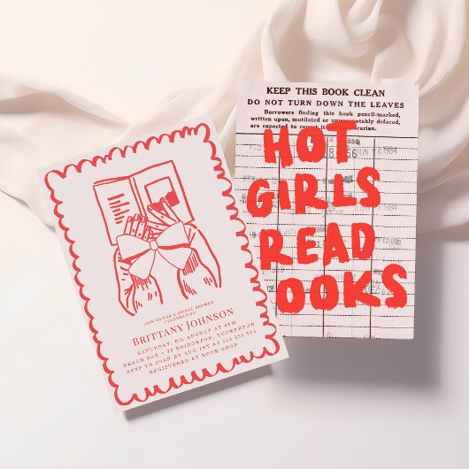 Hot Girls Read Books Literary Bridal Shower Kaart