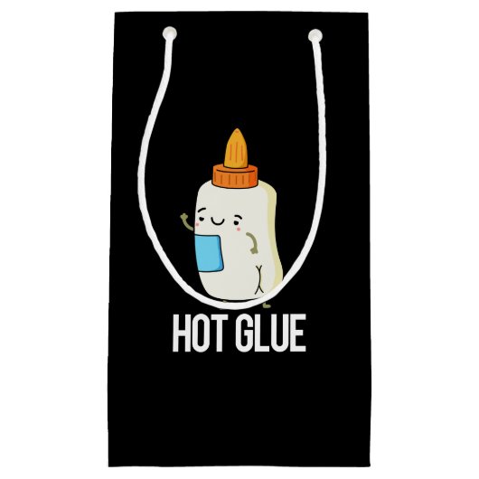 Hot Glue Funny Pun Dark BG Klein Cadeauzakje (Voorkant)