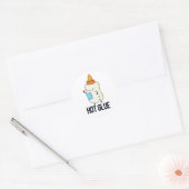 Hot Glue Funny Pun Ronde Sticker (Envelop)