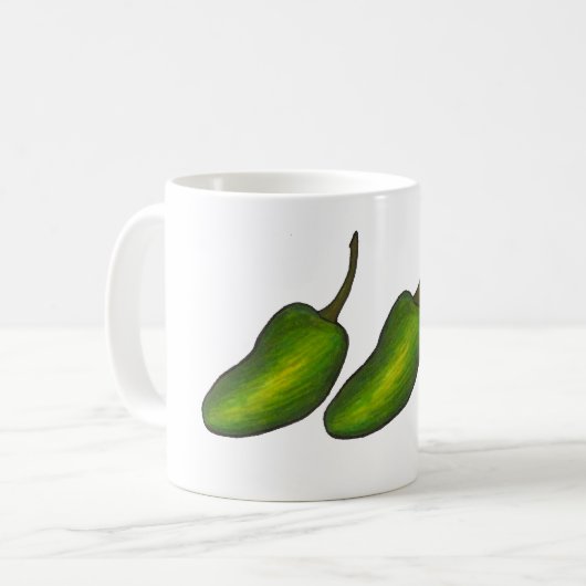 Hot Green Jalapeno Pepper Peppers Jalapenos Mok (Voorkant links)