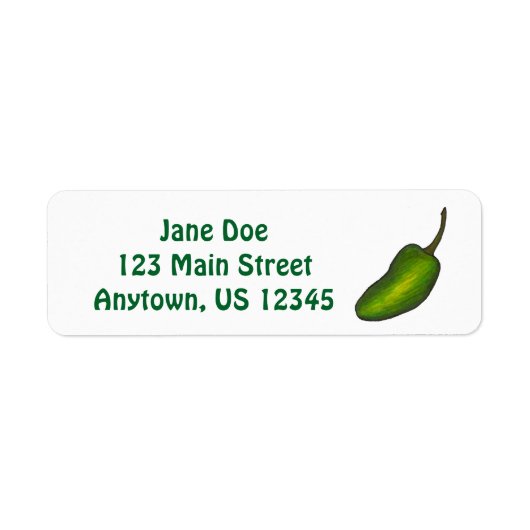 Hot Green Jalapeno Spicy Pepper Peppers Labels (Voorkant)