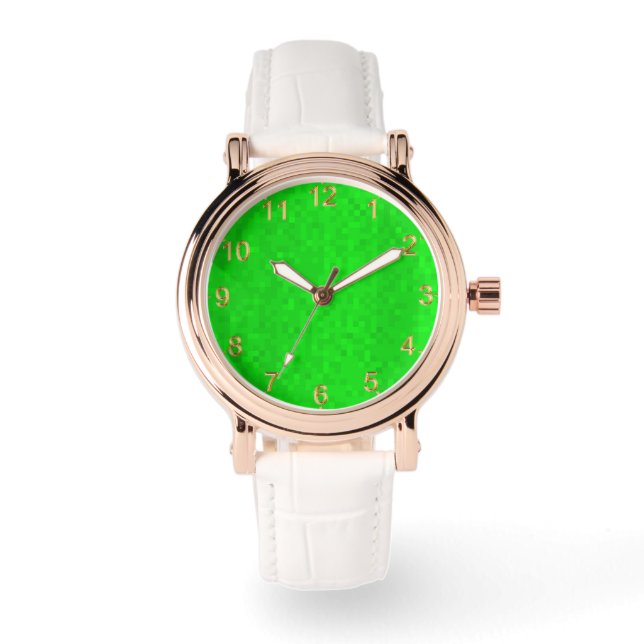 Hot Green Shimmer Horloge (Voorkant)