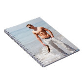 Hot Guy Bare Chest Muscular Abs Beach Shirtless Notitieboek (Rechterzijde)