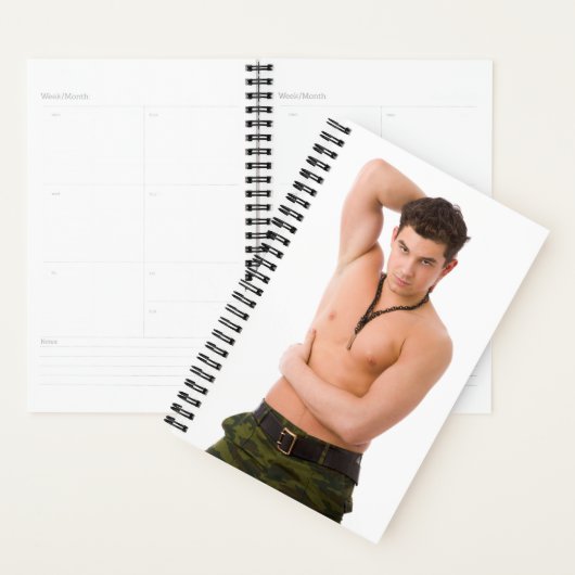 Hot Guy Gym Guy Big Biceps Weegtrainingscampagne Planner (Display)