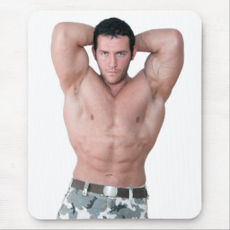 Hot Guy Sexy Biceps Shirtless Army Man Camo Muismat