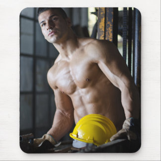 Hot Guy Sexy Shirtless Hunky Construction Worker Muismat