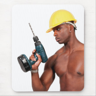 Hot Guy Sexy Shirtless Muscled Construction Worker Muismat