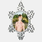 Hot Guy Sexy Shirtless Musea Man Hunk Lake Tin Sneeuwvlok Ornament (Rechts)