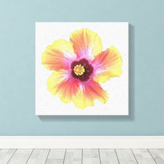 Hot Hibiscus Canvas Afdruk (Insitu (Houten vloer))
