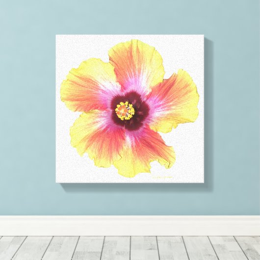 Hot Hibiscus Canvas Afdruk (Insitu (Houten vloer))