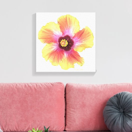 Hot Hibiscus Canvas Afdruk (Insitu (Woonkamer))