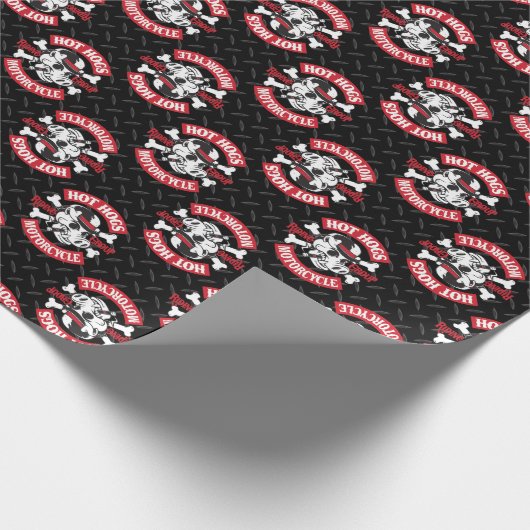 Hot Hogs™ Classic Black Gift Wrap Cadeaupapier (Hoek)