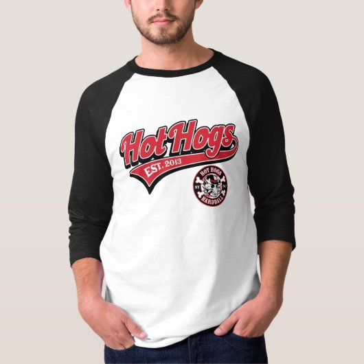 Hot-Hogs™ Classic Mannen Baseball Shirt (Voorkant)
