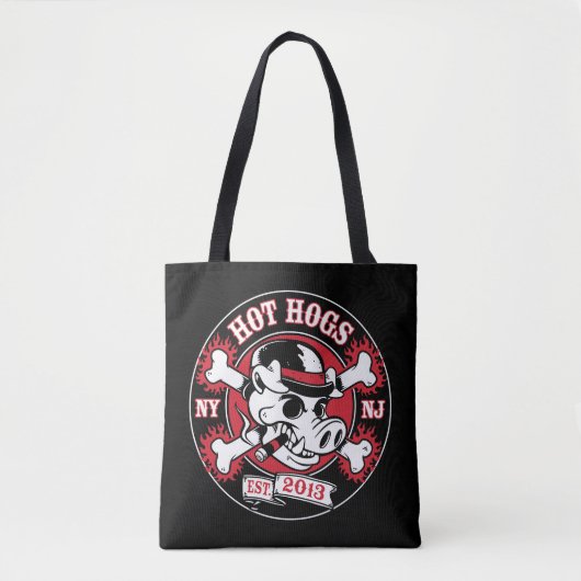 Hot-Hogs™ Classic zwarte dubbelzijdige Canvas tas (Voorkant)