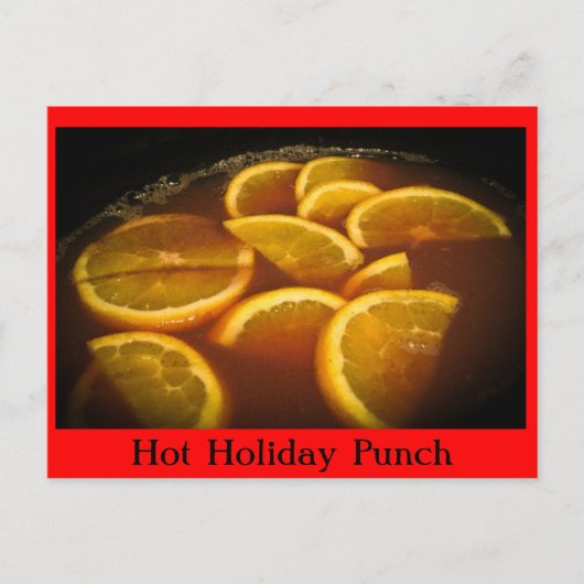 Hot Holiday Punch Recipe Briefkaart (Voorkant)