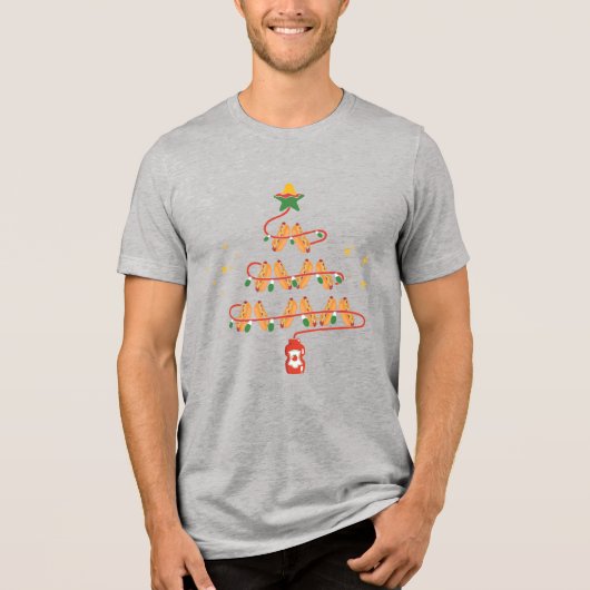 Hot Hondenliefhebber kerstboom Tri-Blend Shirt (Voorkant)