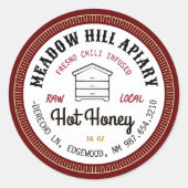 Hot Honey Label Fresno Chili Infused Red Hive (Voorkant)