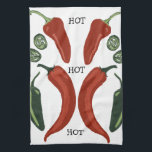 HOT HOT HOT Spicy chili jalapeno Theedoek<br><div class="desc">Decoreer je keuken met deze leuke en slimme jalapeno-keukenhanddoek. Het maakt een geweldig huishouden of bruiloft cadeau! U kunt het aanpassen en tekst ook toevoegen. Bekijk mijn winkel voor veel meer kleuren en patronen!</div>