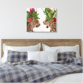 Hot House Leopards | A Paar Canvas Afdruk (Insitu (Slaapkamer))