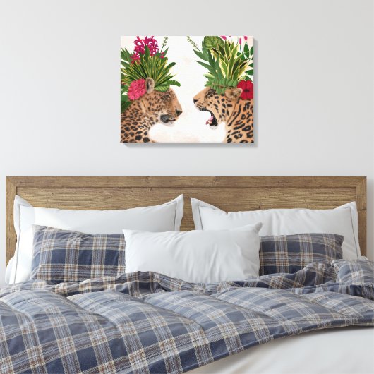 Hot House Leopards | A Paar Canvas Afdruk (Insitu (Slaapkamer))