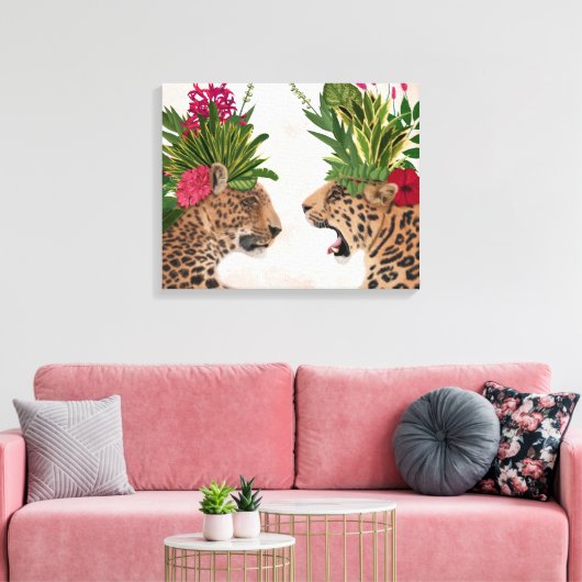 Hot House Leopards | A Paar Canvas Afdruk (Insitu (Woonkamer))