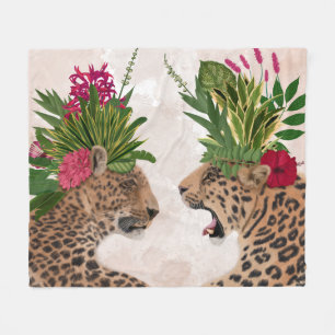 Hot House Leopards   A Paar Fleece Deken