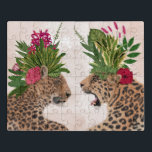 Hot House Leopards | A Paar Puzzel<br><div class="desc">Deze afdruk is voorzien van een paar kazen die zijn gekleed in de bloemhoofdkrab. | Door Fab Funky</div>