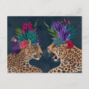 Hot House Leopards   Een paar Briefkaart