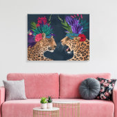 Hot House Leopards | Een paar Canvas Afdruk (Insitu (Woonkamer))