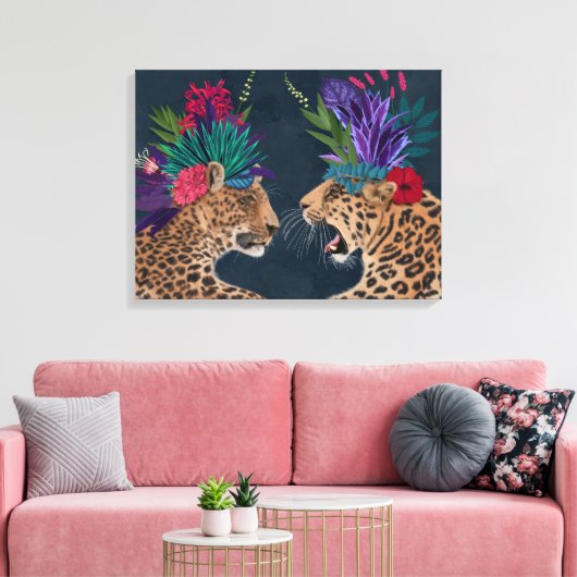 Hot House Leopards | Een paar Canvas Afdruk (Insitu (Woonkamer))