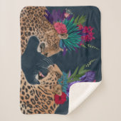 Hot House Leopards | Een paar Sherpa Deken (Voorkant)