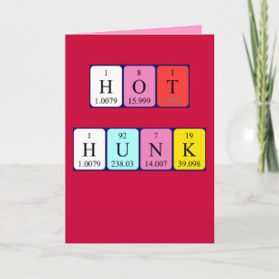 Hot Hunk periodieke tabel Valentijn kaart