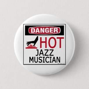 Hot Jazz Musician Ronde Button 5,7 Cm