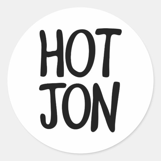 HOT JON RONDE STICKER (Voorkant)