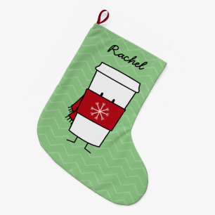 Hot-koffie met Snowflake Scarf Grote Kerstsok