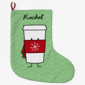 Hot-koffie met Snowflake Scarf Grote Kerstsok (Voorkant)