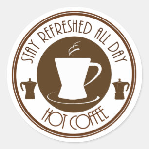Hot-koffie Ronde Sticker
