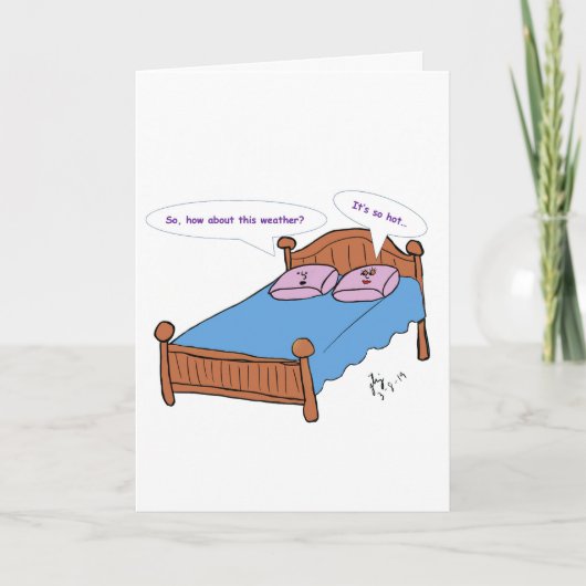 Hot kussen praten wenskaart bedankkaart (Voorkant)