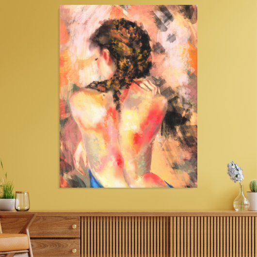 Hot-Lady - Abstract vrouwelijk lichaam - Oorspronk Canvas Afdruk (Insitu (Woonkamer))