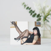 Hot Lady in Black Briefkaart (Staand voorkant)