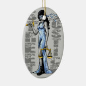 Hot Lady Justice door Street Justice Keramisch Ornament (Rechts)