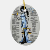 Hot Lady Justice door Street Justice Keramisch Ornament (Achterkant)