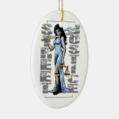Hot Lady Justice door Street Justice Keramisch Ornament (Rechts)