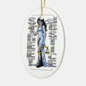 Hot Lady Justice door Street Justice Keramisch Ornament (Links)