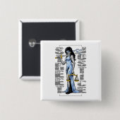 Hot Lady Justice door Street Justice Vierkante Button 5,1 Cm (Voorkant /achterkant)