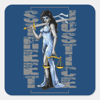 Hot Lady Justice door Street Justice Vierkante Sticker