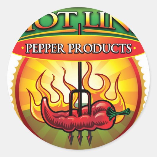 Hot Line Pepper Producten Ronde Sticker (Voorkant)
