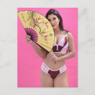 Hot-lingerie-model Briefkaart