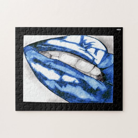 Hot Lips (blauw) Legpuzzel (Horizontaal)